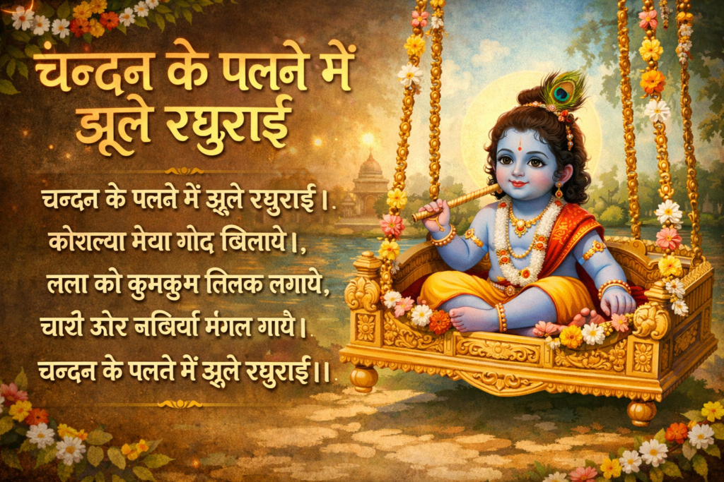 chandan ke palne mein jhoole raghurai